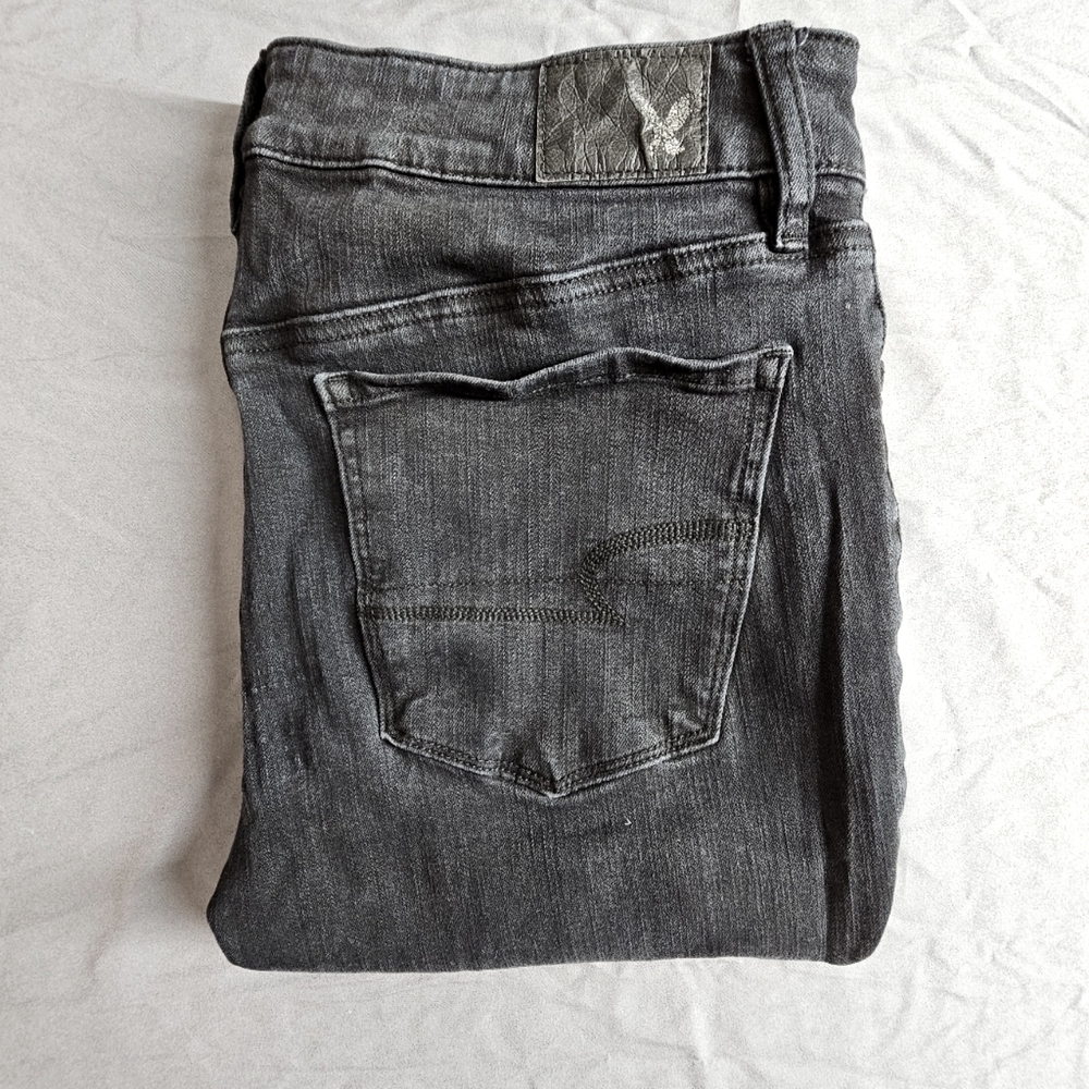 American Eagle 360° Super Stretch Hi-Rise Jeggings, Black, Size: 8 Long